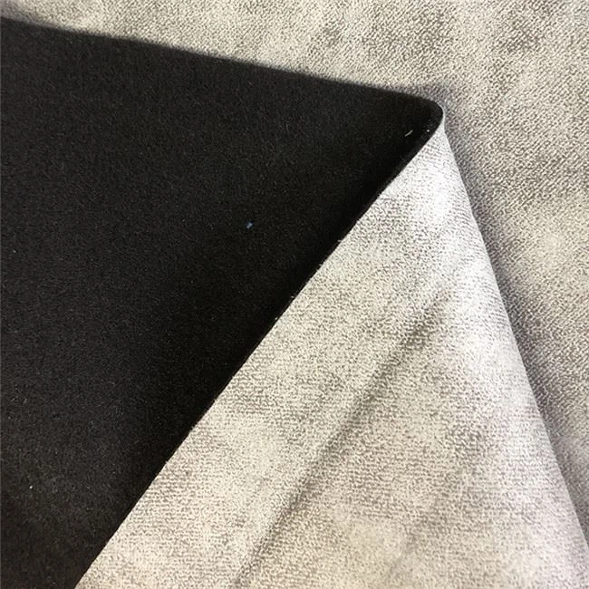 black back bronzed suede fabric 