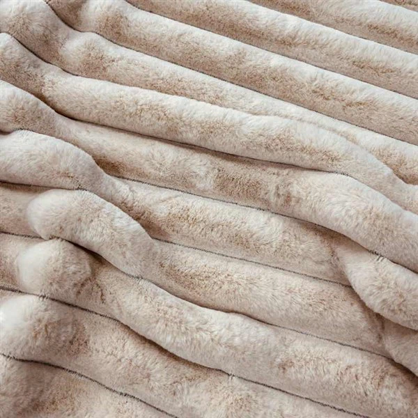 Stripe lapen Faux fouri twal